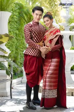 A Thai couple in the national costume of the northern province of Thailand 