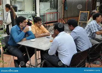 Thai men drinking