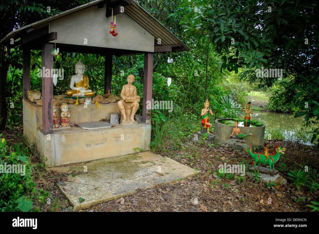 All Thai houses have a shrine in their garden where food and drink are placed every day to respect their ancestors